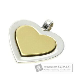 Tiffany Co Heart Motif Pendant Top Silver Yellow Gold